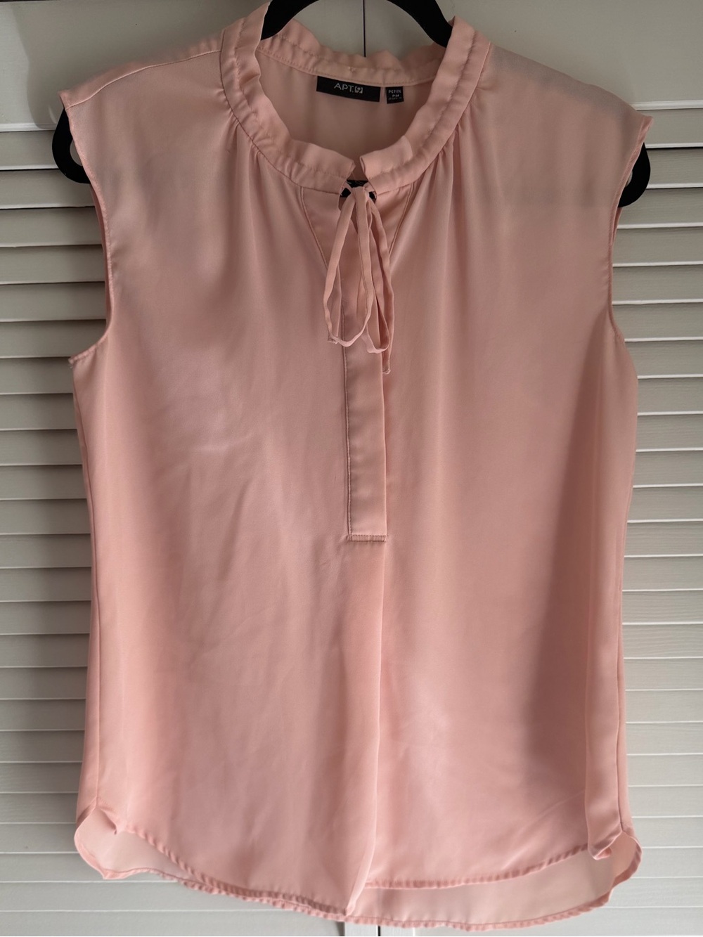 Apt. 9 Soft Blush Pink Sleeveless Ruffle Tie-Neck Camisole